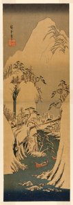 Een Besneeuwde Kloof aan de Fuji Rivier door Utagawa Hiroshige