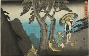 Act 5, uit de serie "De Wraak van de Loyale Retainers" door Utagawa Hiroshige