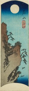Herfstmaan bij Ishiyama (Ishiyama shugetsu), deel van een blad uit de serie "Acht gezichten van Omi (Omi hakkei)"