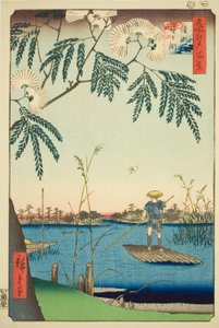 Ayase-rivier en Kanegafuchi, uit de serie "Honderd beroemde gezichten van Edo"