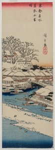 Helder Weer na Sneeuw bij Matsuchiyama, uit de serie Beroemde Plaatsen in de Oostelijke Hoofdstad door Utagawa Hiroshige