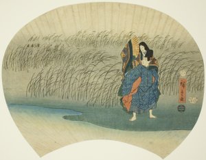 Stel dat weglopen, uit de Akutagawa-episode in de Verhalen van Ise door Utagawa Hiroshige