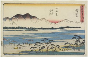 Oversteek van de Sakawa Rivier in Odawara, 1841-1842