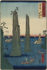 Dubbelzwaardsteen op Bo_noura Beach, Satsuma Province, maart 1856