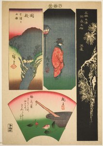 Ejiri, Fuchu, Mariko, en Okabe, nr. 6 uit de serie "Afbeeldingen van de Drieënvijftig Stations van de Tokaido (Tokaido gojusan tsugi zue)"