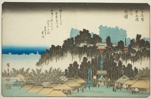 Avondklok bij Ikegami, uit de serie "Acht uitzichten in de omgeving van Edo"
