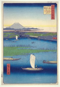 Afscheid Diep bij Mitsumata Fork, uit de serie Honderd Beroemde Zichten van Edo door Utagawa Hiroshige