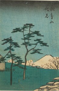 Bloemen kijken op Asuka Hill (Asukayama hanami), deel van een blad uit de serie "Uitknipsels van beroemde plaatsen in Edo (Harimaze Koto meisho)"