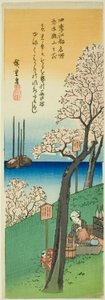 Bloemen op Goten Hill in de lente, uit de serie "Beroemde uitzichten van Edo in de vier seizoenen" door Utagawa Hiroshige