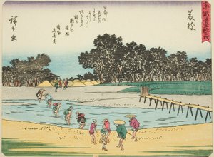 Fujieda, uit de serie "Drieënvijftig stations van de Tokaido" door Utagawa Hiroshige