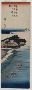 Schelpen Verzamelen bij Eb in Susaki; uit de serie 100 Uitzichten van Beroemde Plaatsen in Edo door Utagawa Hiroshige