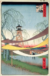 Hatsune Rijgronden, Bakuro-cho, nr.6 uit Honderd uitzichten van Edo, 1857 door Utagawa Hiroshige
