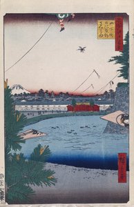 Hibiya en Soto-Sakurada vanuit Yamashita-cho Honderd Beroemde Zichten van Edo, 1856-1858
