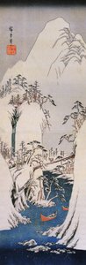 Hiroshige, Een besneeuwde kloof door Utagawa Hiroshige