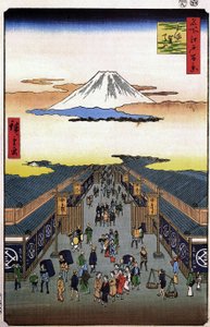 Hiroshige, Sugura streetFXD door Utagawa Hiroshige