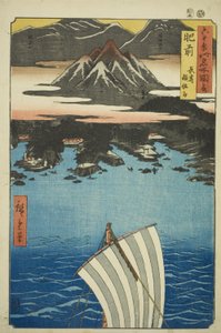 Hizen Provincie: Berg Inasa in Nagasaki (Hizen, Nagasaki Inasayama), uit de serie "Beroemde Plaatsen in de Zestig-odd Provincies (Rokujuyoshu meisho zue)"