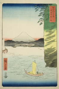 Honmoku in de provincie Musashi, uit de serie "Zesendertig gezichten op de berg Fuji"