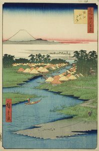Horie en Nekozane uit de serie Honderd Beroemde Zichten van Edo (Meisho Edo hyakkei) door Utagawa Hiroshige