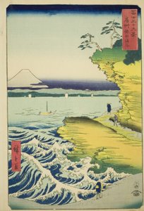 Hota Strand in de provincie Awa (Boshu Hota no kaigan), uit de serie "Zesendertig Zichten op de Fuji (Fuji sanjurokkei)"