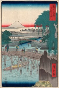 Ichikobu-brug, 1858 door Utagawa Hiroshige