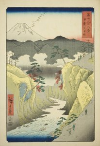 Inume-pas in de provincie Kai (Kai Inume toge), uit de serie "Zesendertig uitzichten op de berg Fuji (Fuji sanjurokkei)"