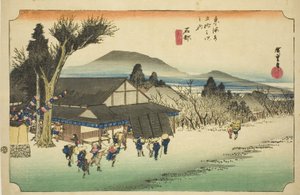 Ishibe: Megawa Village, uit de serie "Drieënvijftig Stations van de Tokaido"