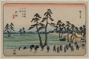 Kanō, uit de serie Negenenzestig stations van de Kisokaidō door Utagawa Hiroshige