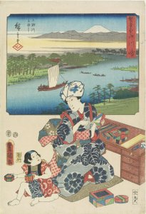 Kawasaki, juli 1854 door Utagawa Hiroshige