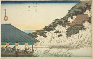 Kiyomizu Tempel, uit de serie "Beroemde Plaatsen in Kyoto (Kyoto meisho no uchi)"