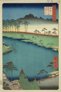 Kumano Junisha-schrijn in Tsunohazu, bekend als Juniso, uit de serie "Honderd beroemde uitzichten van Edo"