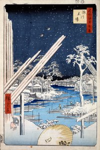 Houthandelaren in Fukagawa, Honderd beroemde uitzichten van Edo, 1856-1858