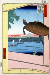 Mannenbrug en het Fukagawa-district Honderd Beroemde Zichten van Edo, 1856-1858