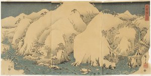 Berg en rivier bij Kiso-pas, augustus 1857