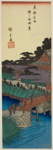 Myoken Tempel in Yanagishima (Yanagishima Myoken), uit de serie "Beroemde Plaatsen in de Oostelijke Hoofdstad (Toto meisho)"
