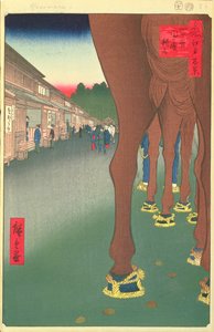 Naito Shinjuku, Yotsuya, plaat 86 uit de serie Honderd beroemde uitzichten van Edo, Edo Periode, Ansei Era, 1857