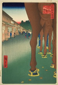 Naito Shinjuku bij Yotsuya (Yotsuya Naito Shinjuku), uit de serie "Honderd Beroemde Zichten van Edo (Meisho Edo hyakkei)"