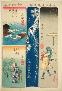 Okitsu, Ejiri, Yui en Fuchu, nr. 5 uit de serie "Uitknipsels van de drieënvijftig stations (Gojusan tsugi harimaze)"