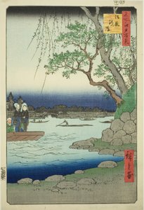 Oumayagashi, uit de serie Honderd Beroemde Zichten van Edo (Meisho Edo hyakkei)