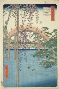 Gebieden van Kameido Tenjin Heiligdom, uit de serie "Honderd Beroemde Zichten van Edo" door Utagawa Hiroshige