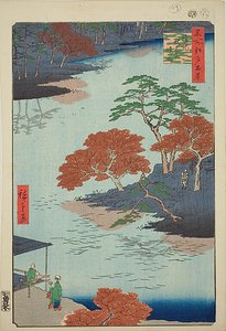 Precints van de Akiba Shrine, Ukeji (Ukeji Akiba no keidai), nr.91 uit de serie "Honderd beroemde vergezichten van Edo (Meisho Edo hyakkei)". door Utagawa Hiroshige