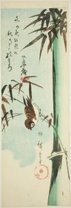 Mussen en Bamboe door Utagawa Hiroshige