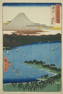 Provincie Suruga: Het Dennenbos bij Miho (Suruga, Miho no matsubara), uit de serie "Beroemde Plaatsen in de Zestig-odd Provincies (Rokujuyoshu meisho zue)"