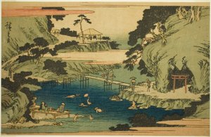 Takinogawa bij Oji (Oji Takinogawa), uit de serie "Beroemde Plaatsen in de Oostelijke Hoofdstad (Toto meisho)" door Utagawa Hiroshige