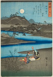 De Kinuta Juweelrivier in de provincie Settsu (Settsu Kinuta), uit de serie "Zes juweelrivieren in de verschillende provincies (Shokoku Mu Tamagawa)" door Utagawa Hiroshige