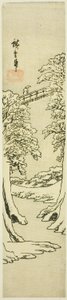 De Apenbrug in de Winter door Utagawa Hiroshige