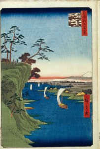 Uitzicht op Konodai en de Tone-rivier Honderd beroemde uitzichten van Edo, 1856-1858