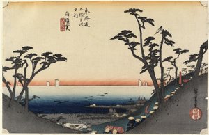 Uitzicht op Shiomi Slope, Shirasuga, c. 1833