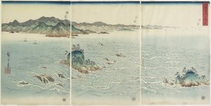 Uitzicht op de Whirlpool in de Provincie Awa, 1857