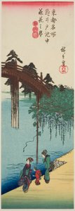 Wisteria in Volle Bloei over de Vijver bij Kameido Schrijn (Kameido ike chu fujibana no sakari), uit de serie "Beroemde Plaatsen in de Oostelijke Hoofdstad (Toto meisho)"