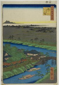 Yanagashima, uit de serie "Honderd beroemde vergezichten van Edo (Meisho Edo hyakkei)". door Utagawa Hiroshige